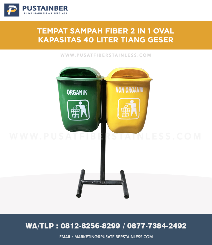 Tong Sampah Fiber Oval 2 in 1 40 Liter