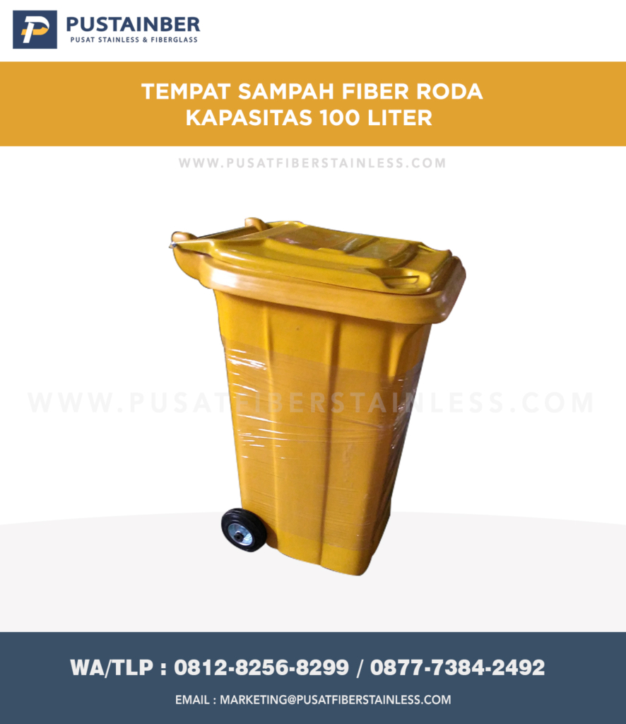 Tong Sampah Fiber Roda 100 Liter