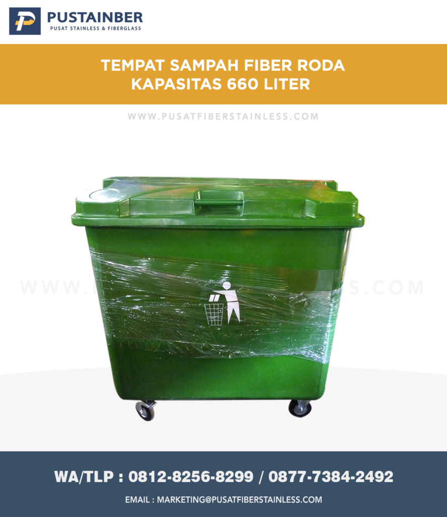 Tong Sampah Fiber Roda 660 Liter